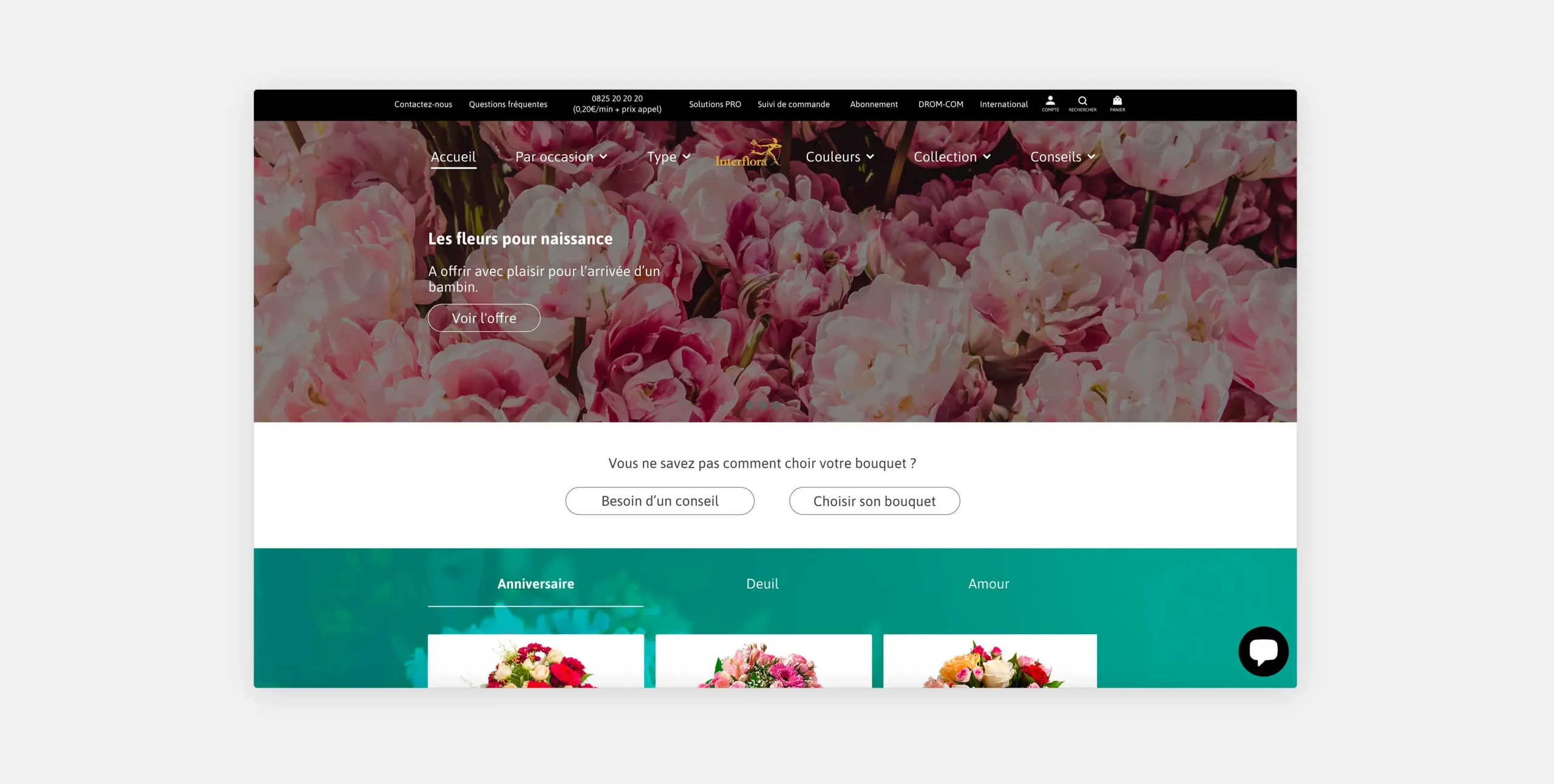 Interflora © Copyright Sabine Duquesne portfolio ux designer